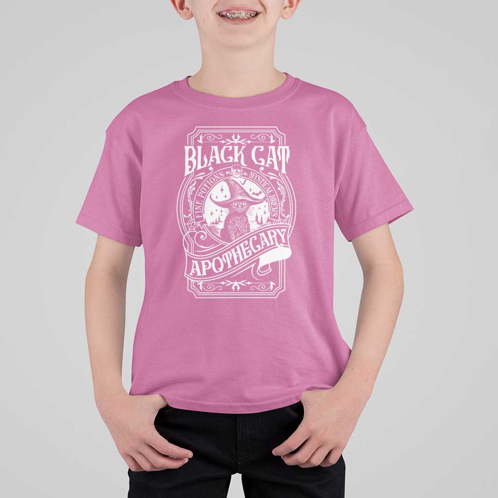 Black Cat Witch T Shirt For Kid Salem Apothecary Halloween