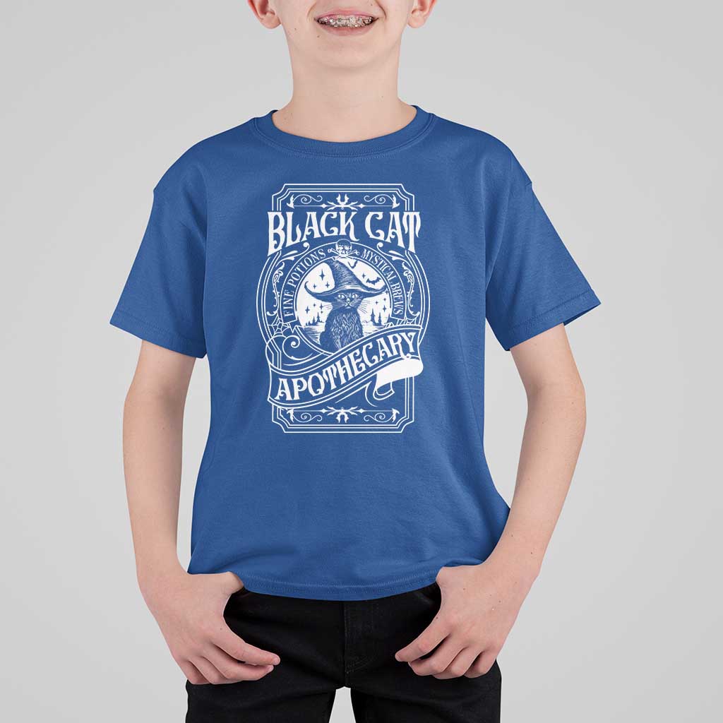 Black Cat Witch T Shirt For Kid Salem Apothecary Halloween