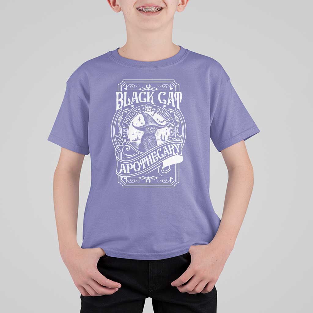 Black Cat Witch T Shirt For Kid Salem Apothecary Halloween