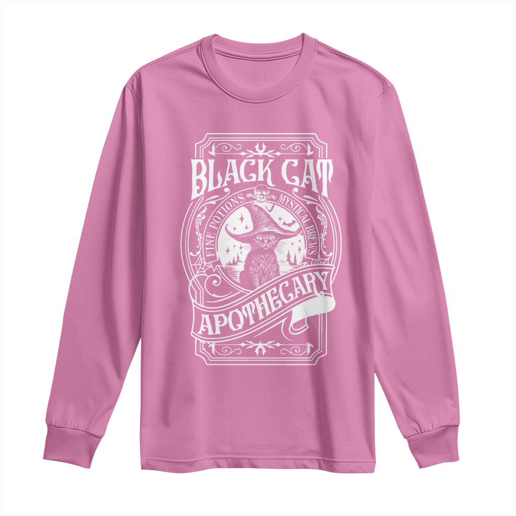 Black Cat Witch Long Sleeve Shirt Salem Apothecary Halloween
