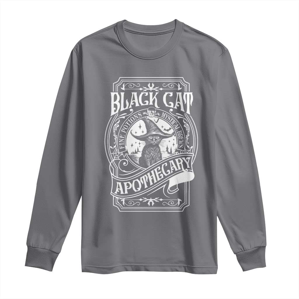 Black Cat Witch Long Sleeve Shirt Salem Apothecary Halloween