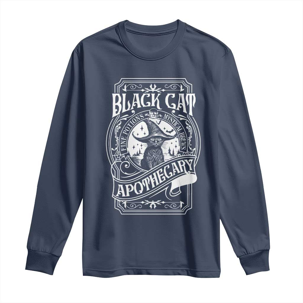 Black Cat Witch Long Sleeve Shirt Salem Apothecary Halloween