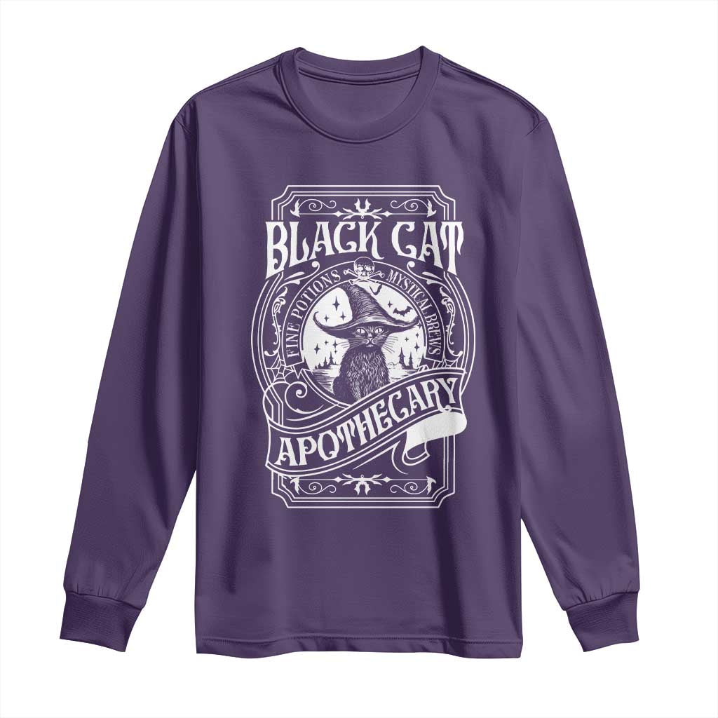 Black Cat Witch Long Sleeve Shirt Salem Apothecary Halloween