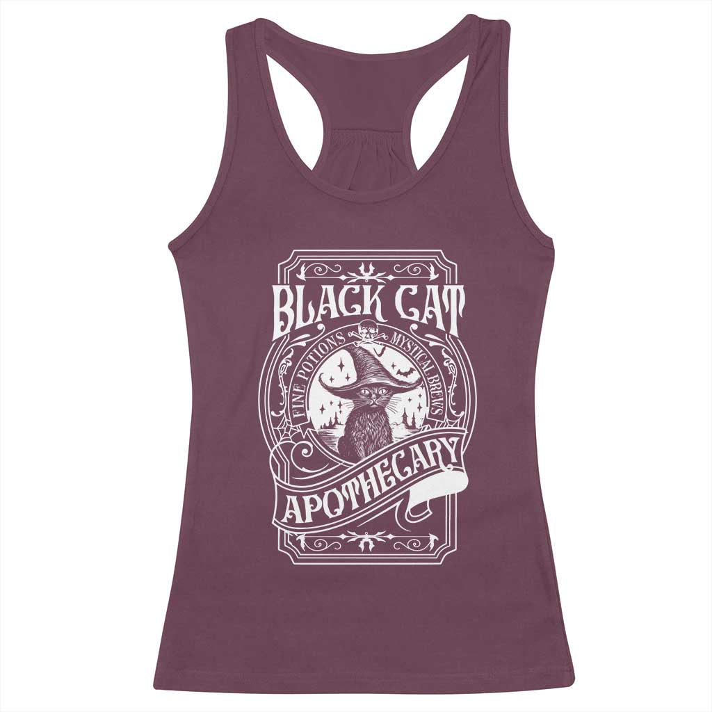Black Cat Witch Racerback Tank Top Salem Apothecary Halloween