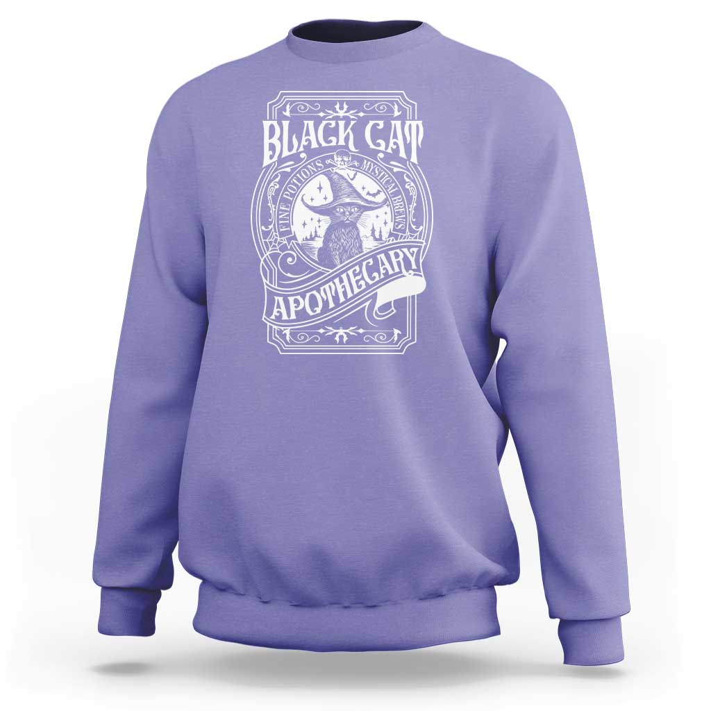 Black Cat Witch Sweatshirt Salem Apothecary Halloween