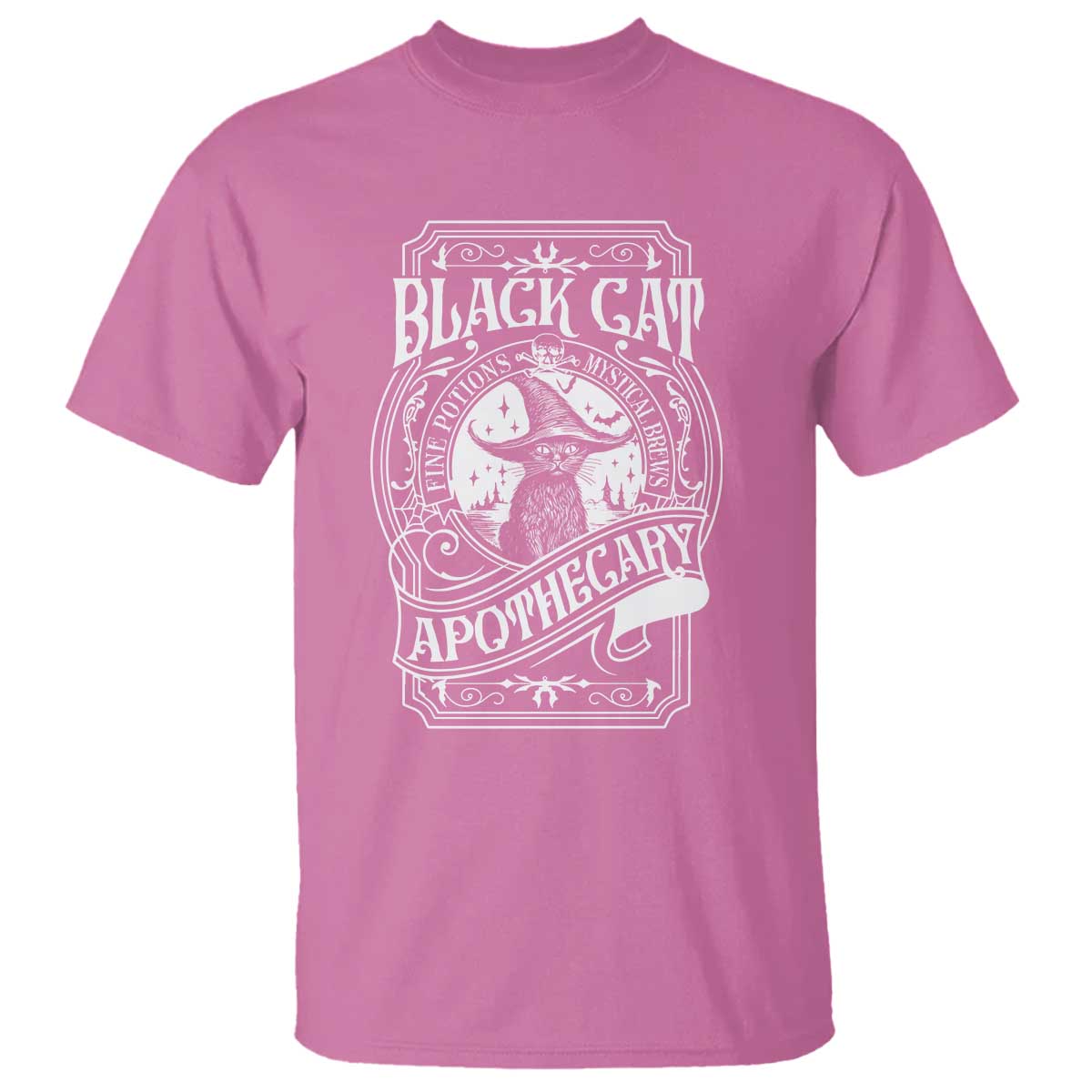 Black Cat Witch T Shirt Salem Apothecary Halloween