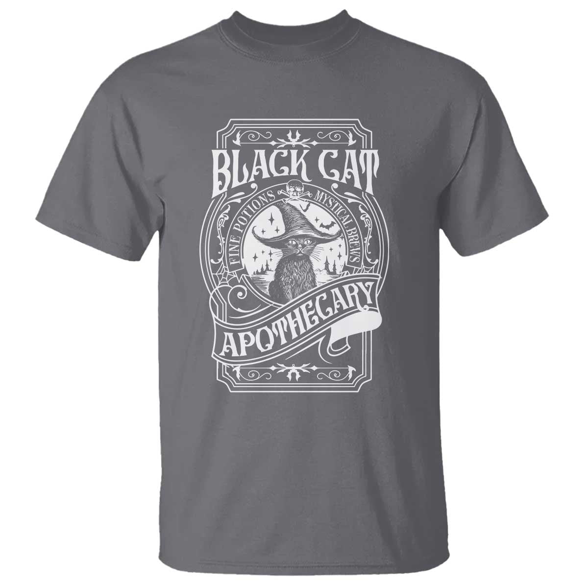 Black Cat Witch T Shirt Salem Apothecary Halloween