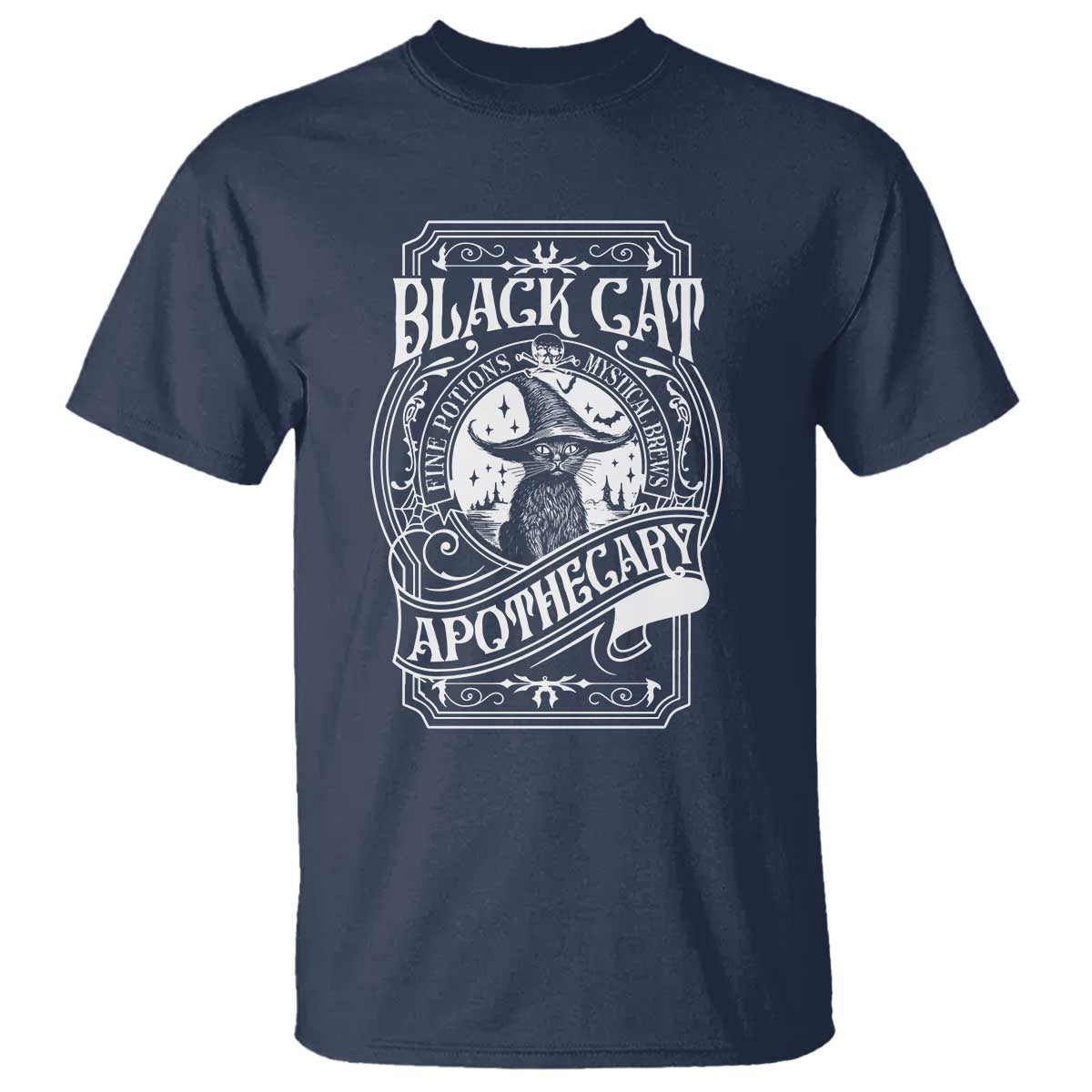 Black Cat Witch T Shirt Salem Apothecary Halloween