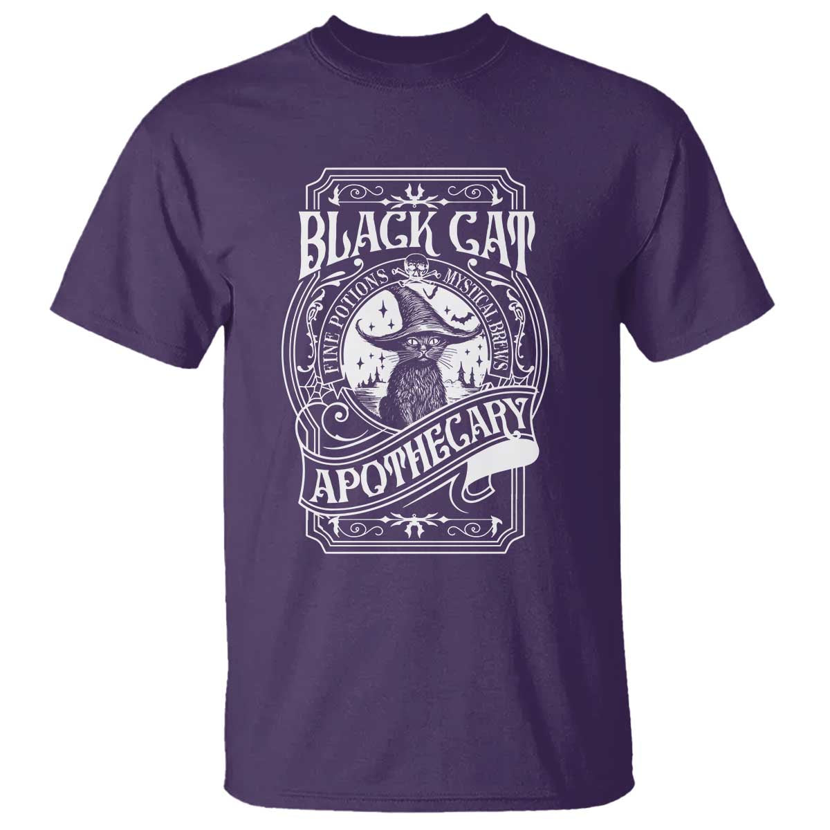 Black Cat Witch T Shirt Salem Apothecary Halloween