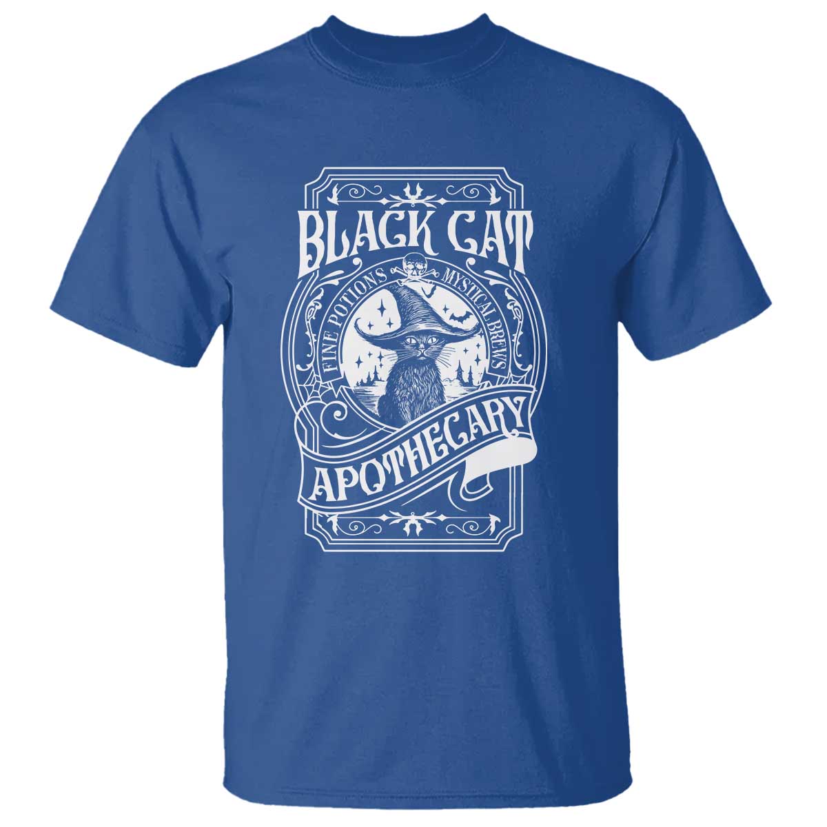 Black Cat Witch T Shirt Salem Apothecary Halloween