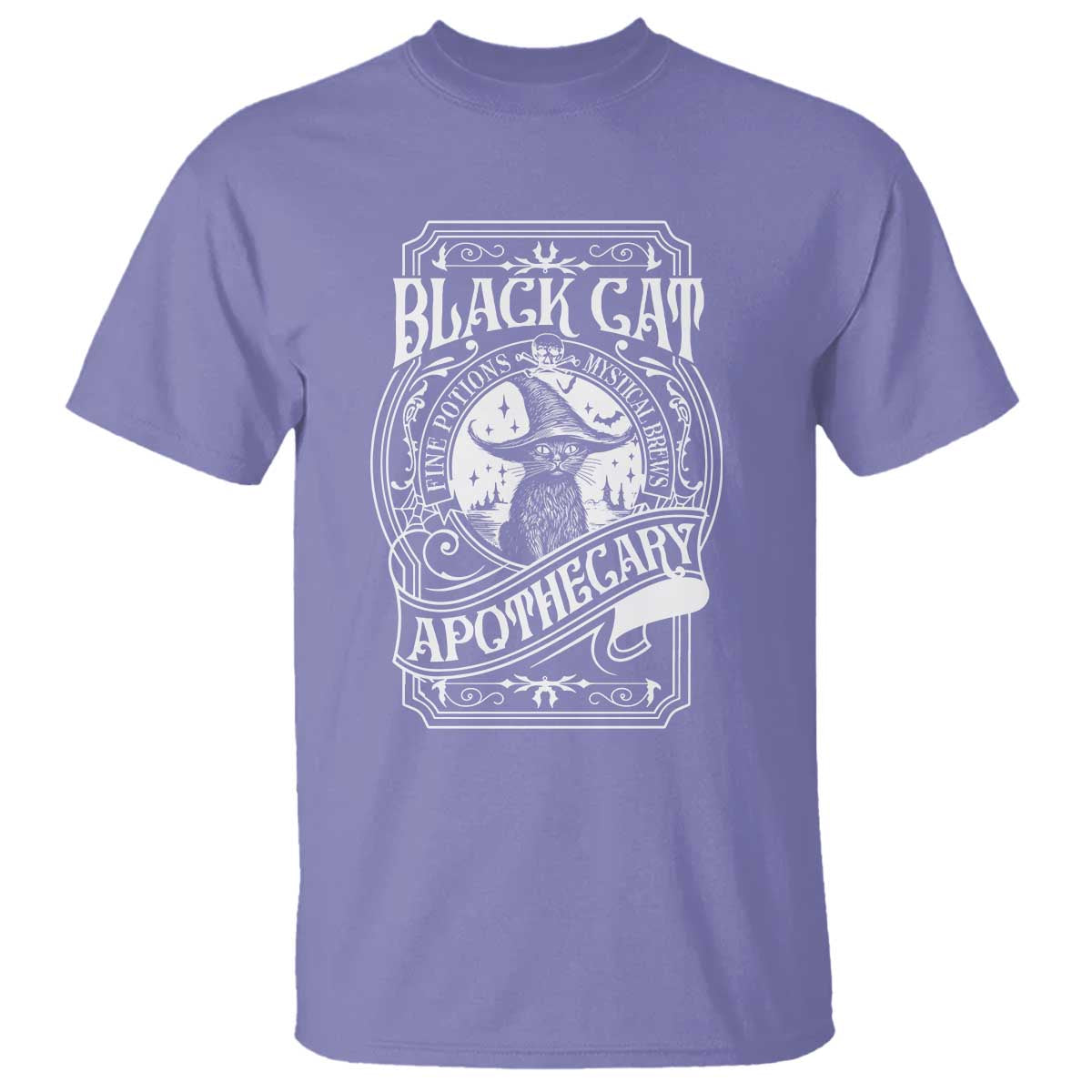 Black Cat Witch T Shirt Salem Apothecary Halloween