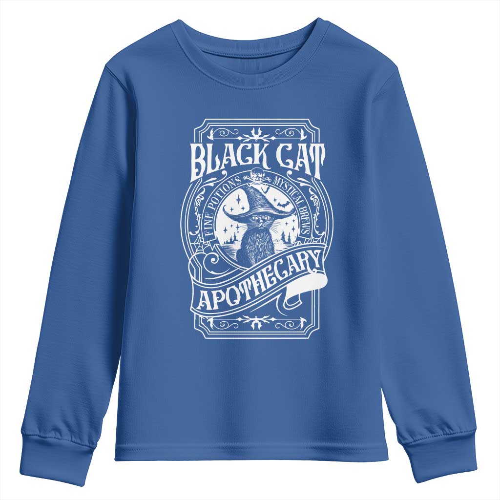 Black Cat Witch Youth Sweatshirt Salem Apothecary Halloween