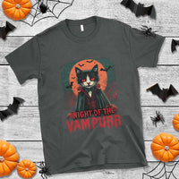 Halloween Vampire Cat T Shirt Night Of The Vampurr - Wonder Print Shop