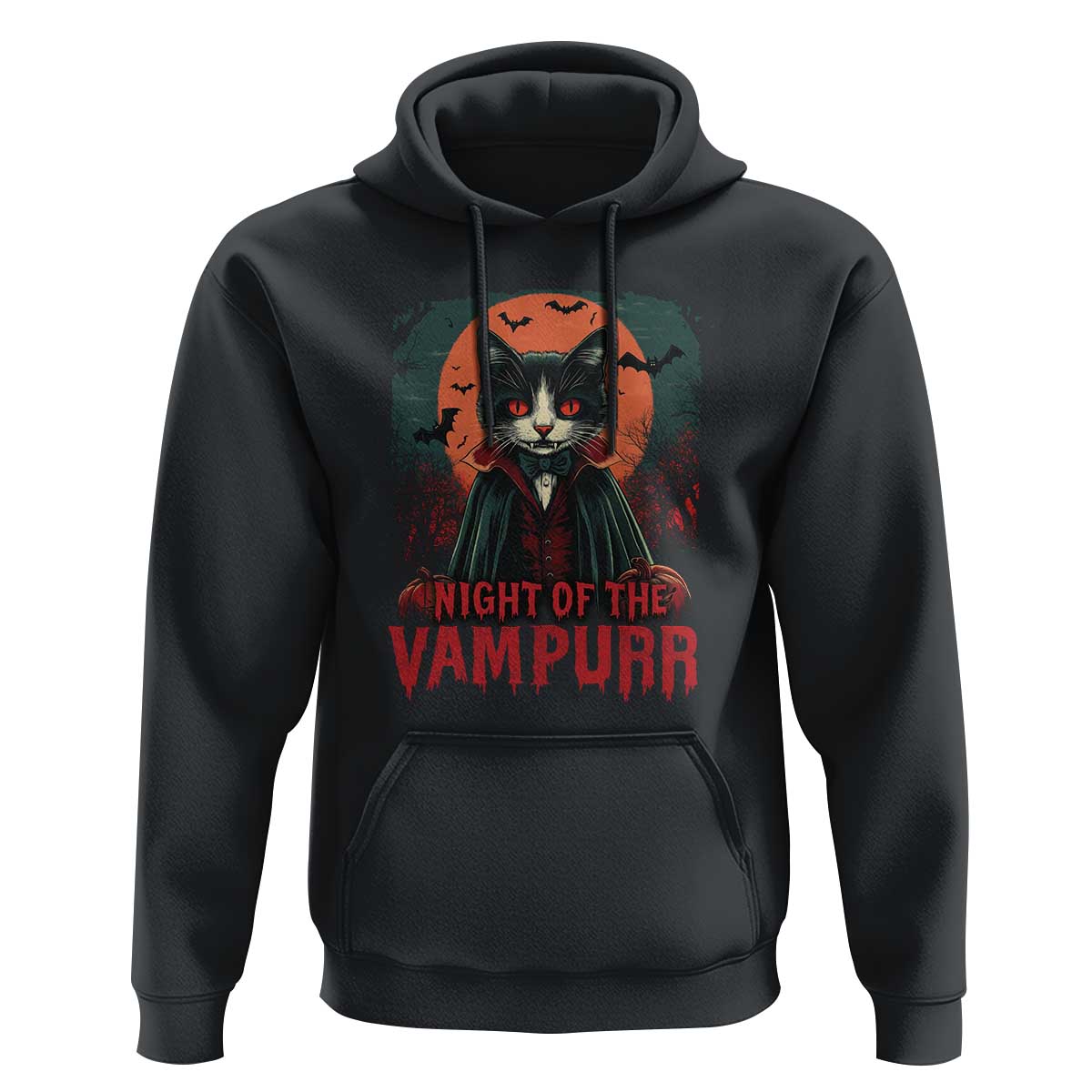 Halloween Vampire Cat Hoodie Night Of The Vampurr