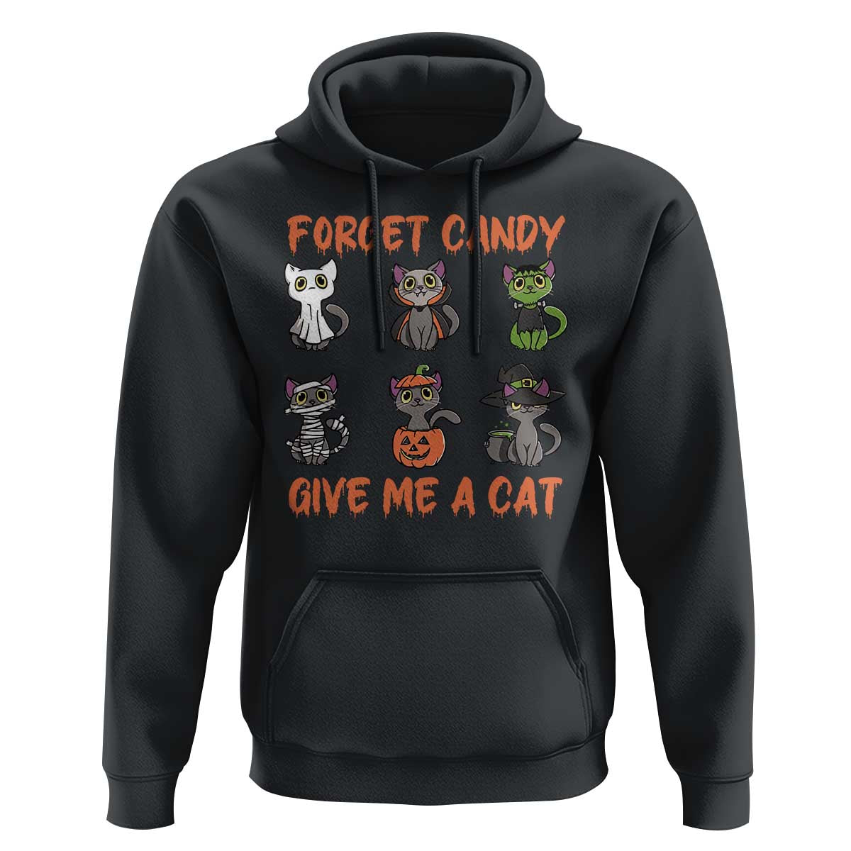 Halloween Cat Lover Hoodie Forget Candy Give Me Cat