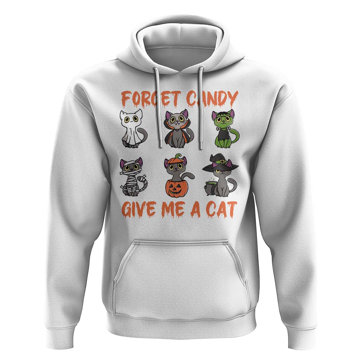 Halloween Cat Lover Hoodie Forget Candy Give Me Cat