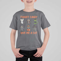 Halloween Cat Lover T Shirt For Kid Forget Candy Give Me Cat - Wonder Print Shop