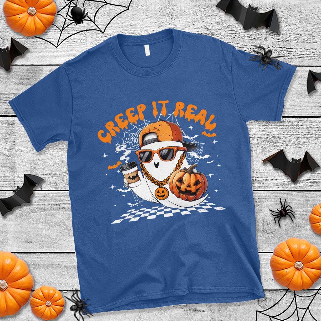 Funny Halloween Hip Hop T Shirt Creep It Real Gangster Ghost - Wonder Print Shop