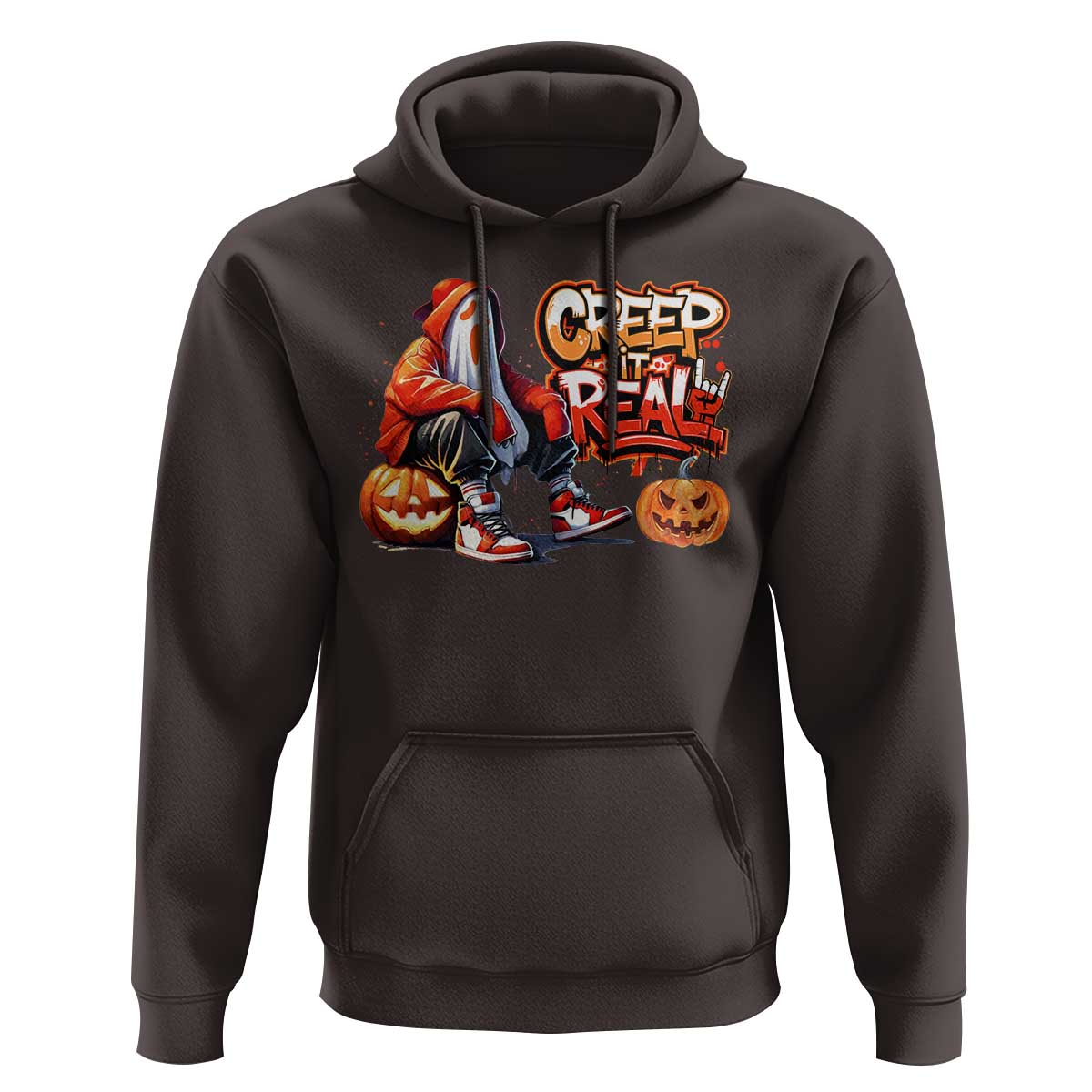 Funny Halloween Hip Hop Hoodie Creep It Real Cool Ghost Old School