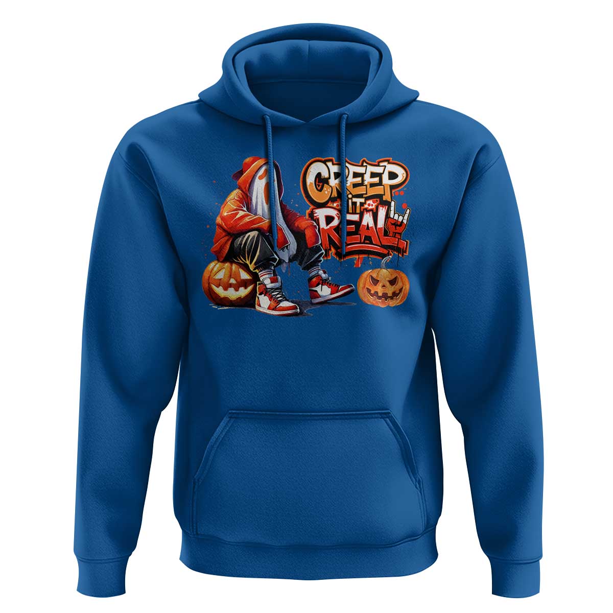 Funny Halloween Hip Hop Hoodie Creep It Real Cool Ghost Old School