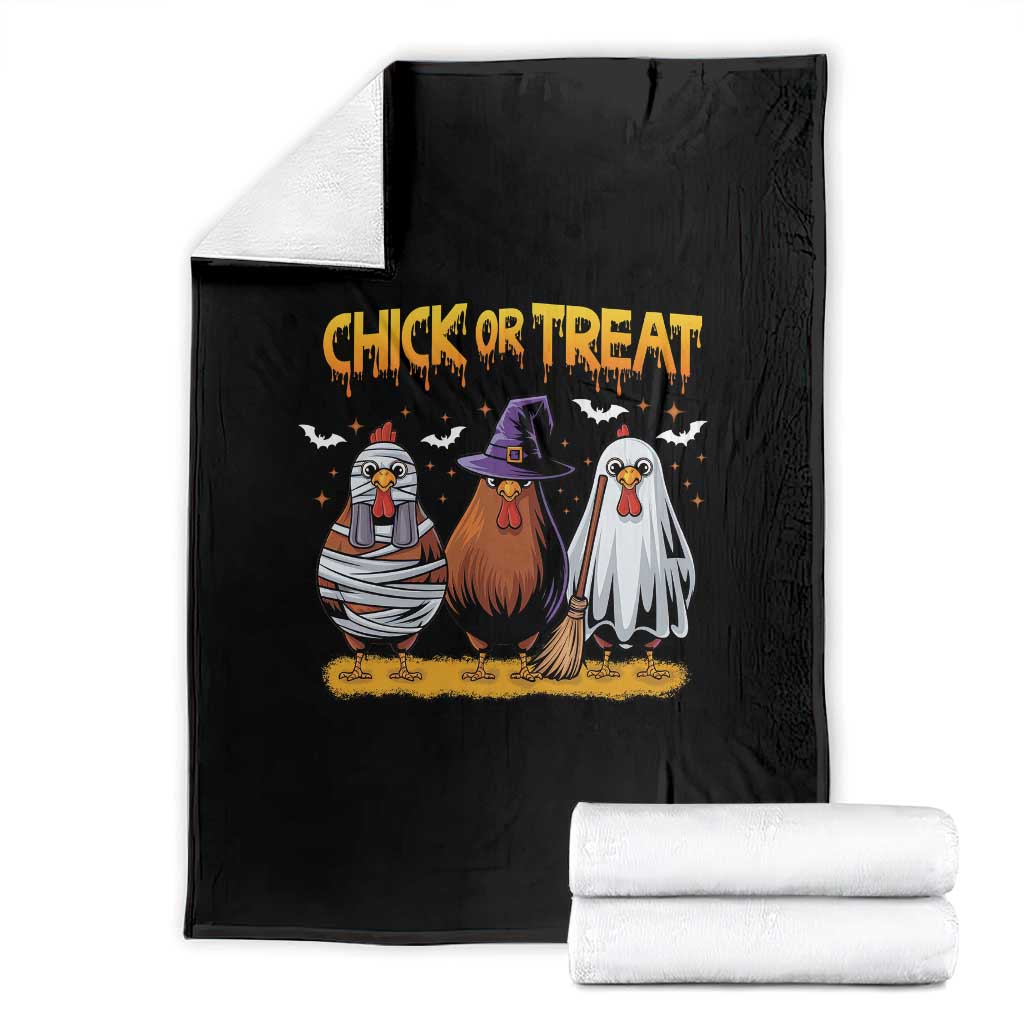 Funny Halloween Throw Blanket Chick Or Treat Spooky Chicken - Wonder Print Shop
