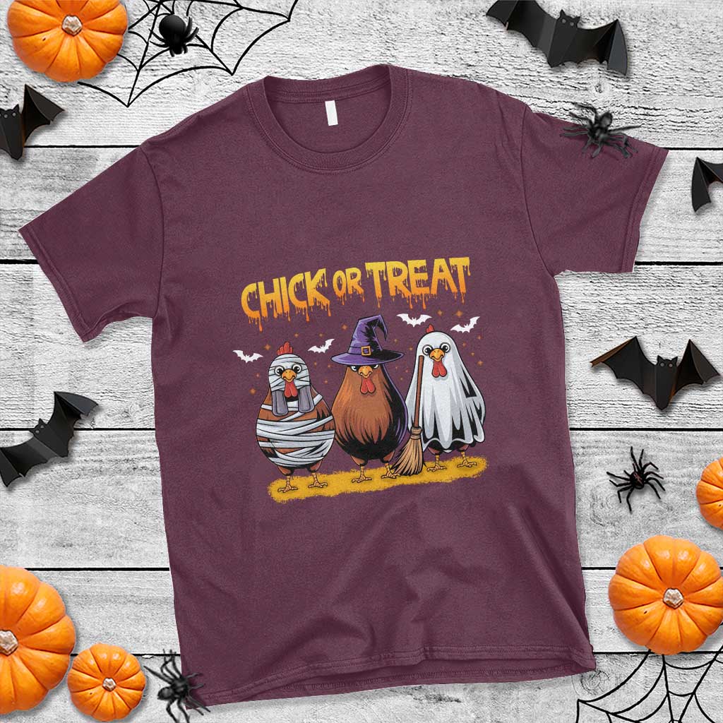 Funny Halloween T Shirt Chick Or Treat Spooky Chicken - Wonder Print Shop