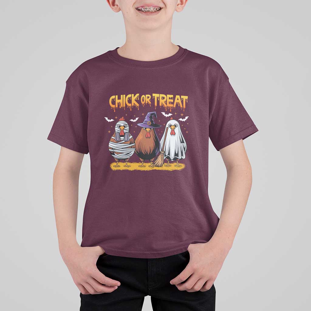 Funny Halloween T Shirt For Kid Chick Or Treat Spooky Chicken - Wonder Print Shop