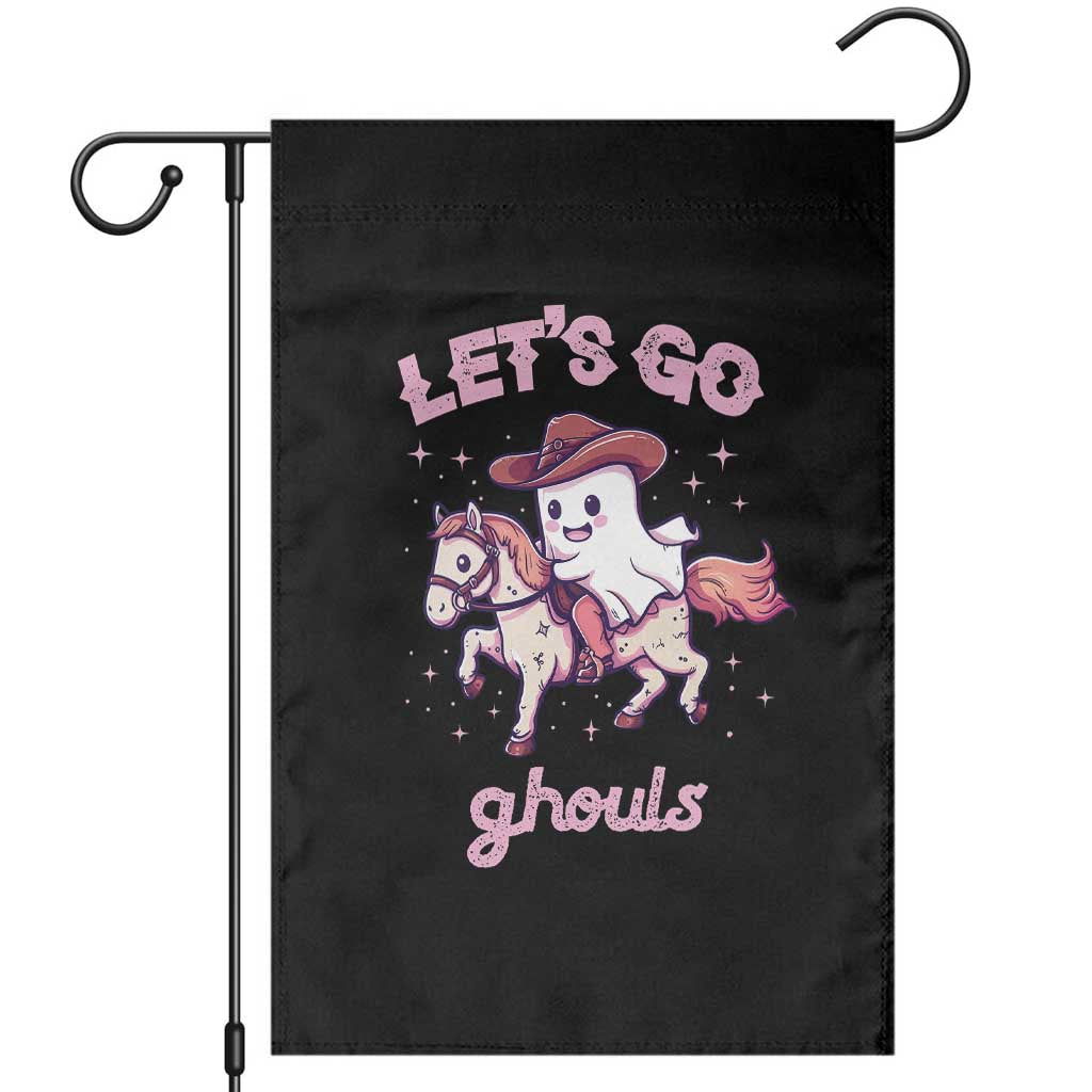 Halloween Cowboy Garden Flag Let's Go Ghouls Ghost Riding Horse - Wonder Print Shop
