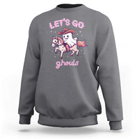 Halloween Cowboy Sweatshirt Let's Go Ghouls Ghost Riding Horse - Wonder Print Shop