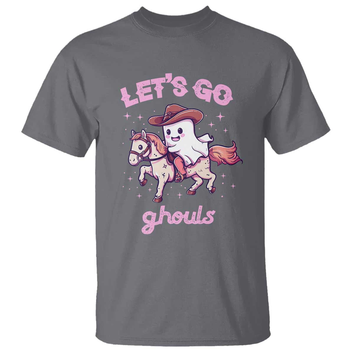 Halloween Cowboy T Shirt Let's Go Ghouls Ghost Riding Horse - Wonder Print Shop