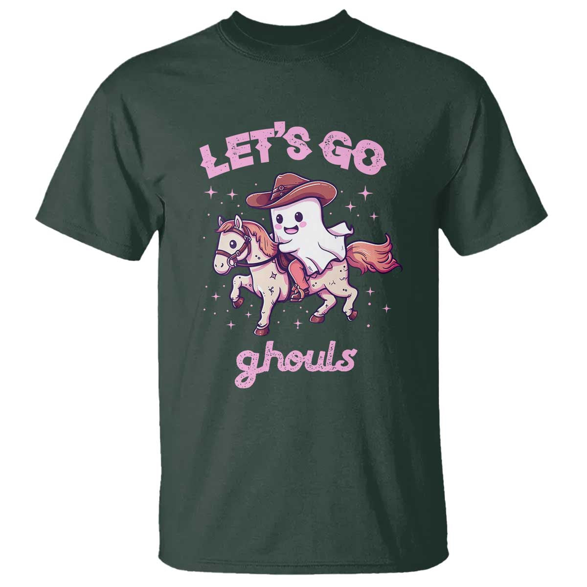 Halloween Cowboy T Shirt Let's Go Ghouls Ghost Riding Horse - Wonder Print Shop