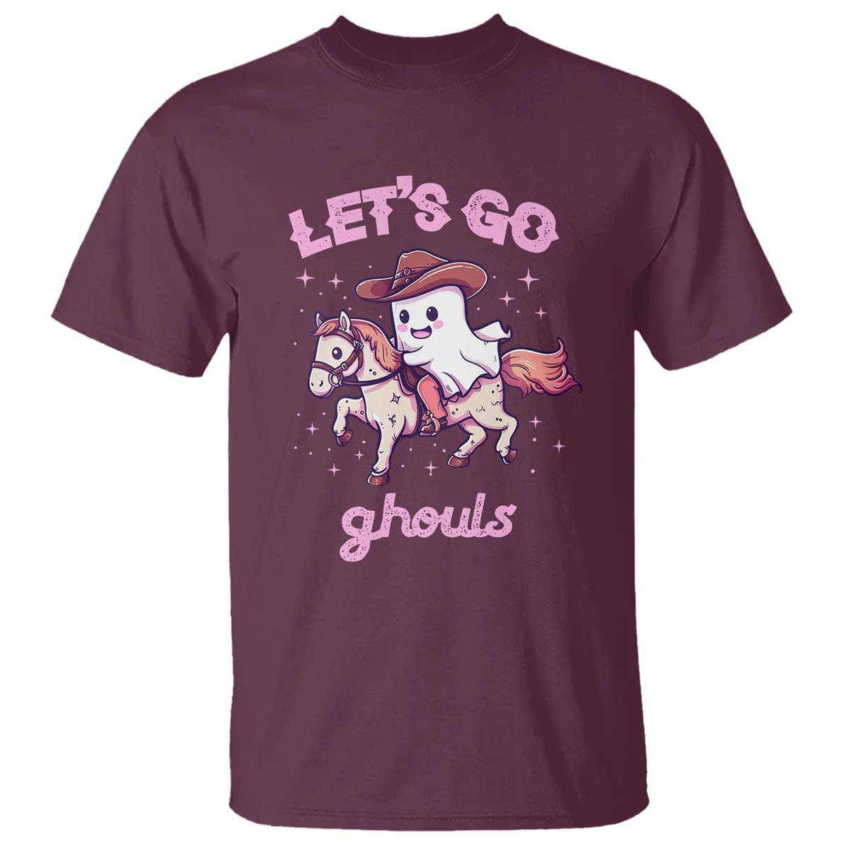 Halloween Cowboy T Shirt Let's Go Ghouls Ghost Riding Horse - Wonder Print Shop