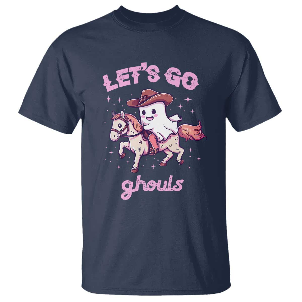 Halloween Cowboy T Shirt Let's Go Ghouls Ghost Riding Horse - Wonder Print Shop