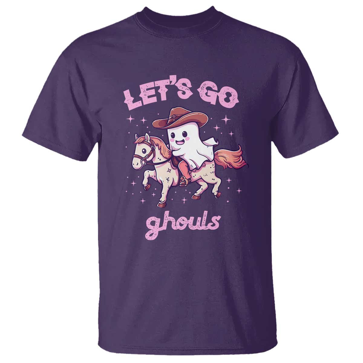 Halloween Cowboy T Shirt Let's Go Ghouls Ghost Riding Horse - Wonder Print Shop
