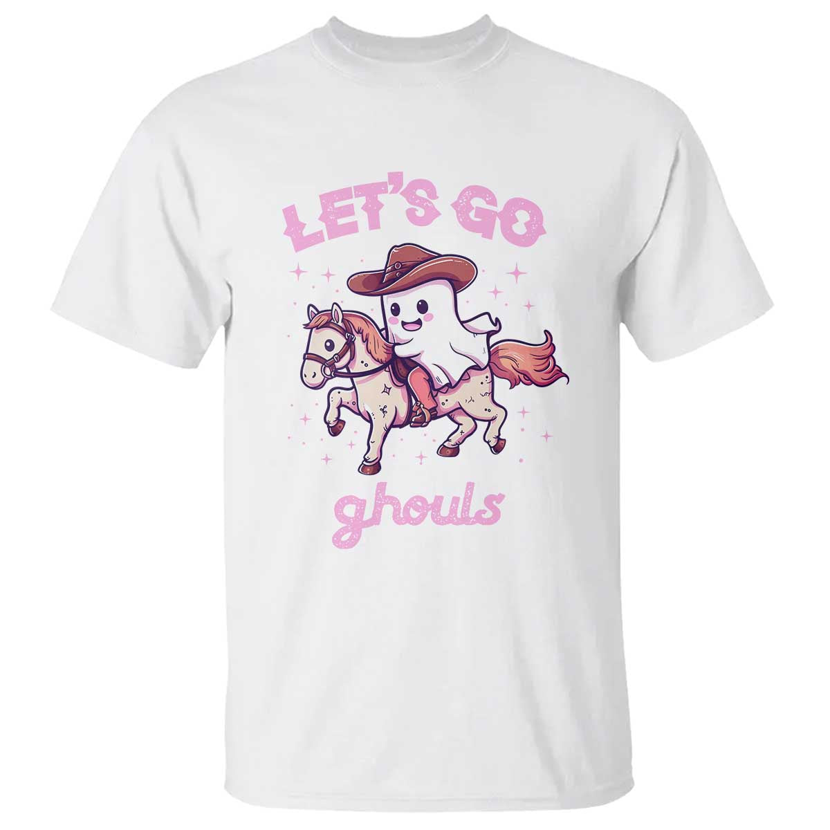 Halloween Cowboy T Shirt Let's Go Ghouls Ghost Riding Horse - Wonder Print Shop