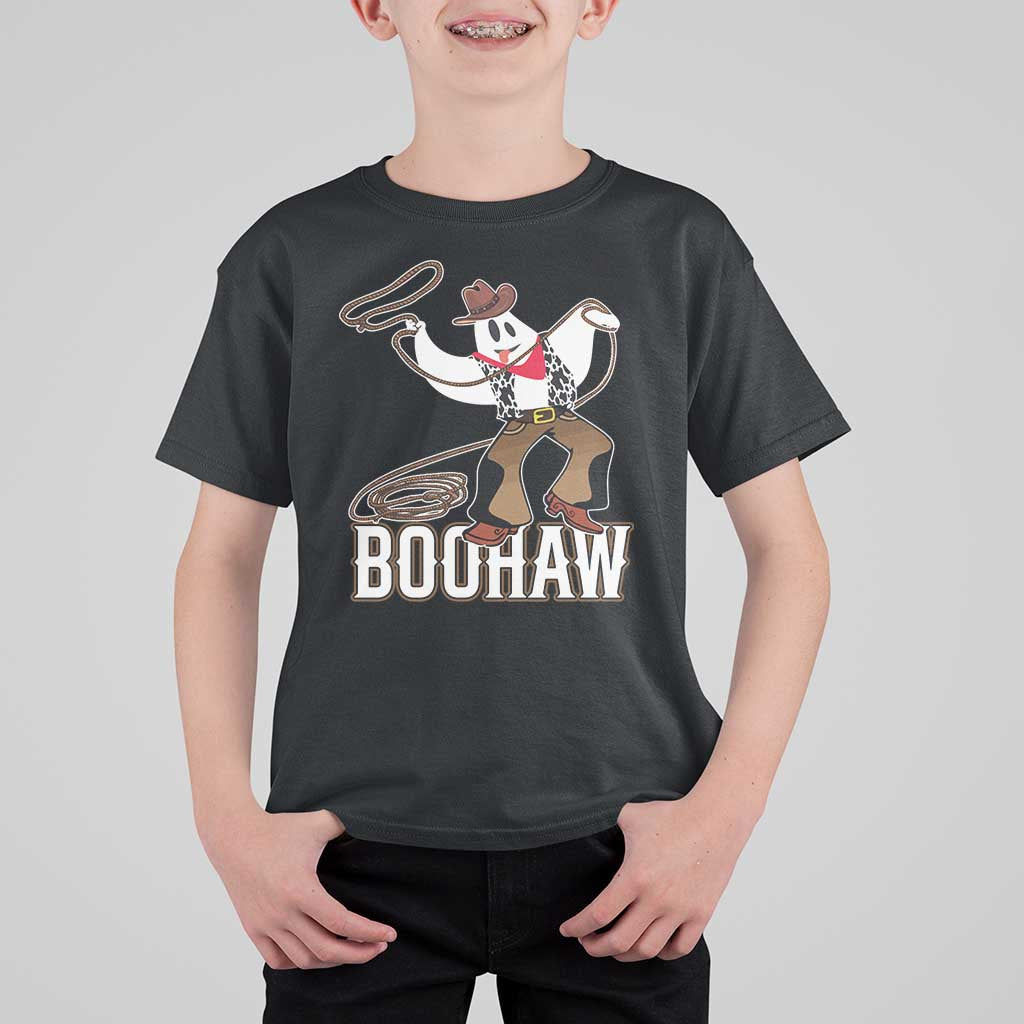 Halloween Cowboy T Shirt For Kid BooHaw Western Ghost - Wonder Print Shop
