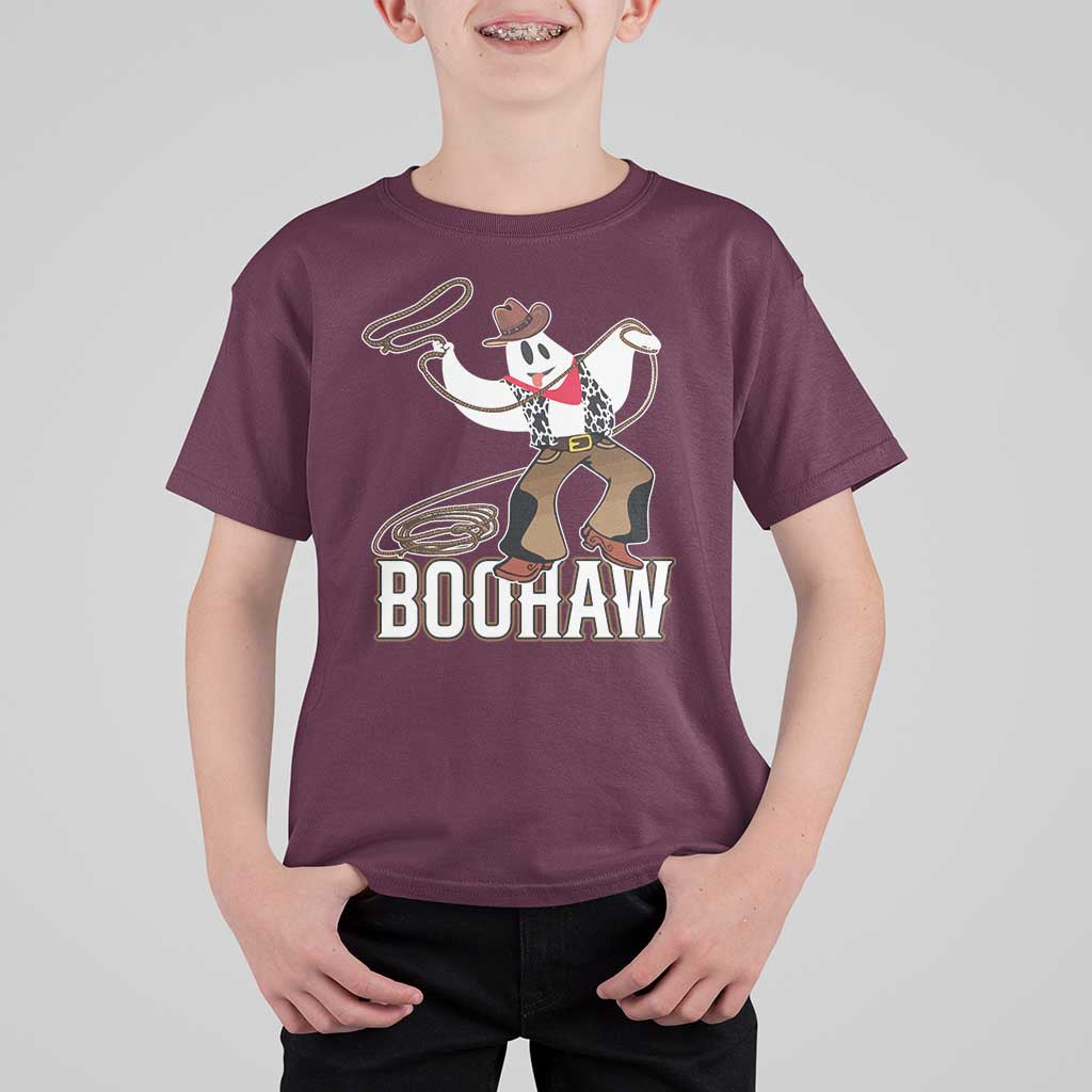 Halloween Cowboy T Shirt For Kid BooHaw Western Ghost - Wonder Print Shop