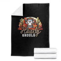 Halloween Cowboy Throw Blanket Howdy Ghouls Funny Western Ghost - Wonder Print Shop