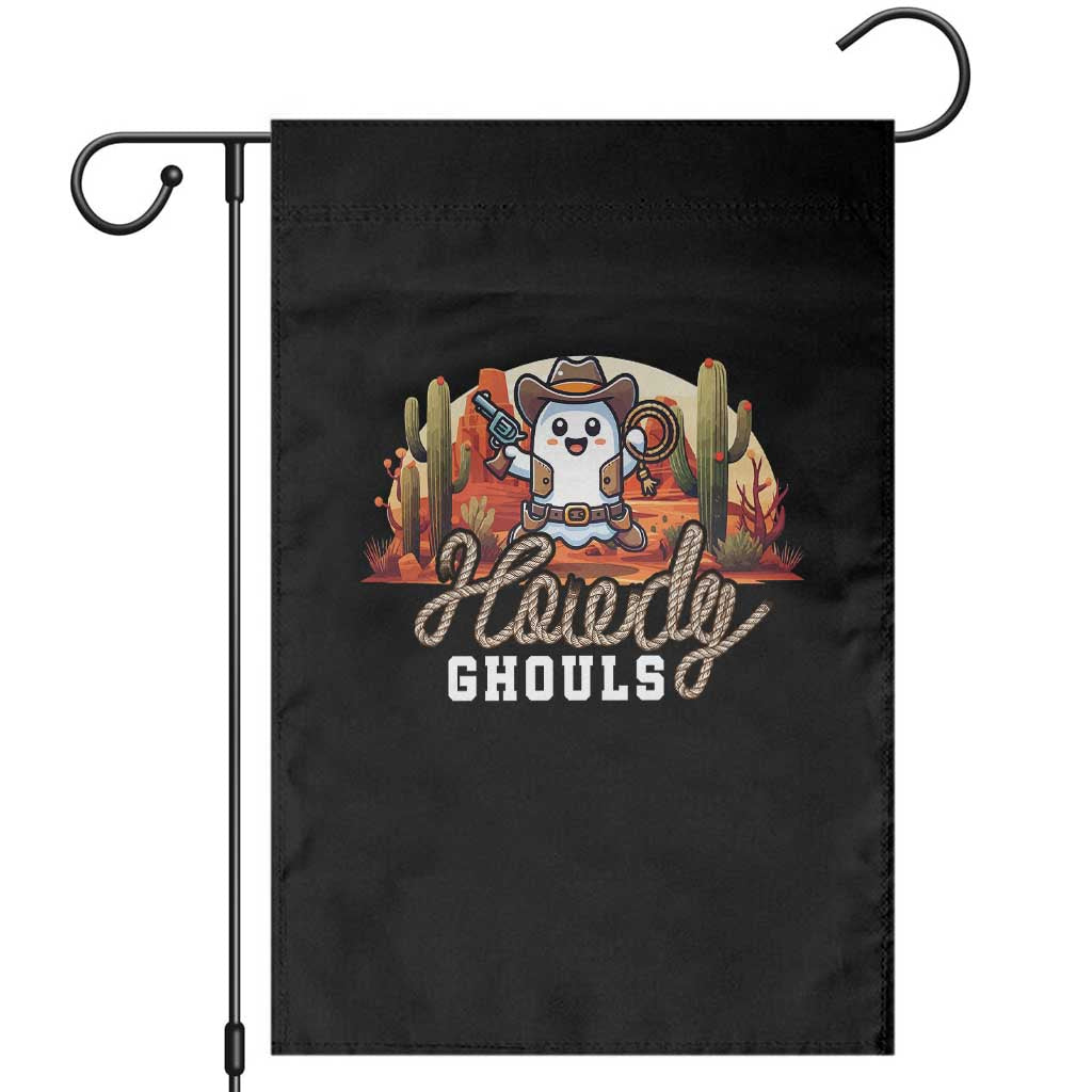 Halloween Cowboy Garden Flag Howdy Ghouls Funny Western Ghost - Wonder Print Shop