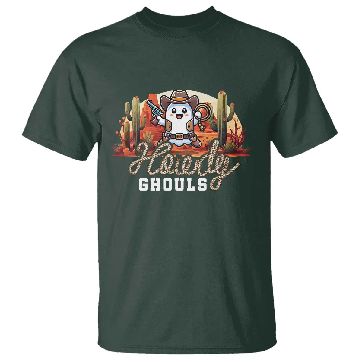 Halloween Cowboy T Shirt Howdy Ghouls Funny Western Ghost