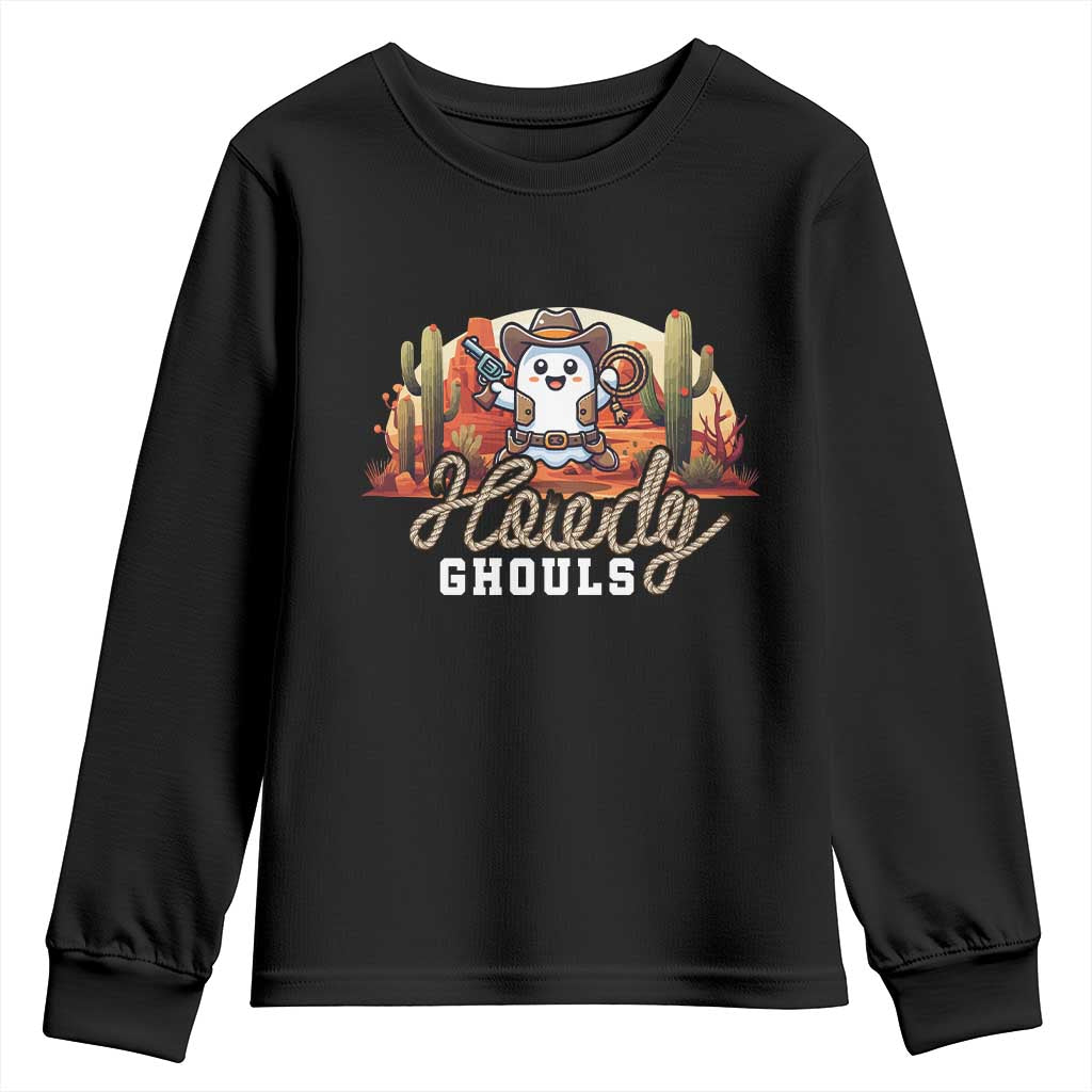 Halloween Cowboy Youth Sweatshirt Howdy Ghouls Funny Western Ghost
