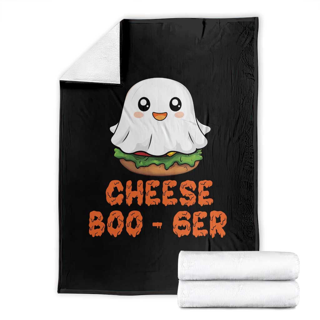 Funny Halloween Throw Blanket Cheese Boo-ger Cute Hamburger Ghost - Wonder Print Shop