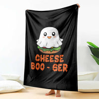 Funny Halloween Throw Blanket Cheese Boo-ger Cute Hamburger Ghost - Wonder Print Shop