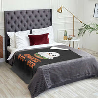Funny Halloween Throw Blanket Cheese Boo-ger Cute Hamburger Ghost - Wonder Print Shop