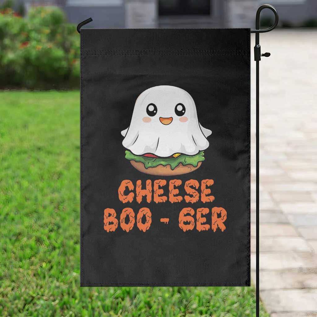 Funny Halloween Garden Flag Cheese Boo-ger Cute Hamburger Ghost - Wonder Print Shop