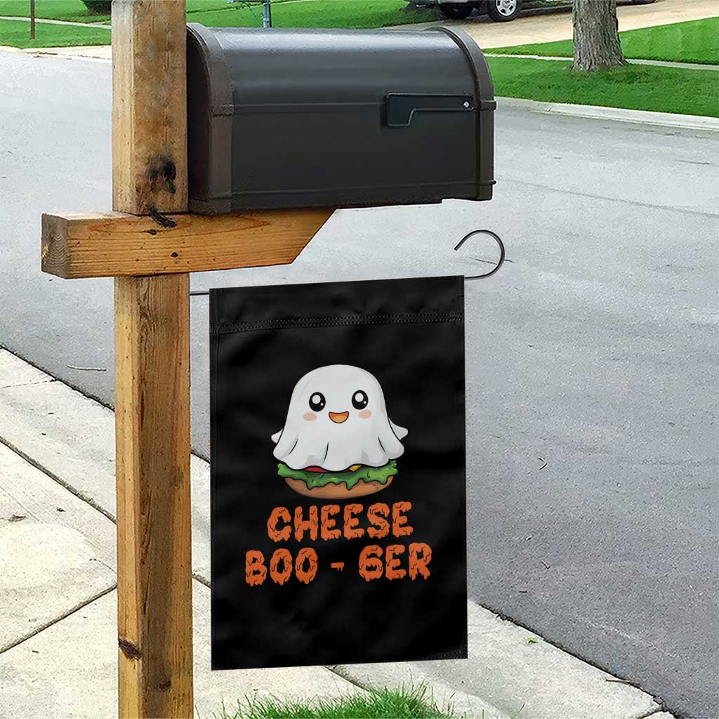 Funny Halloween Garden Flag Cheese Boo-ger Cute Hamburger Ghost - Wonder Print Shop