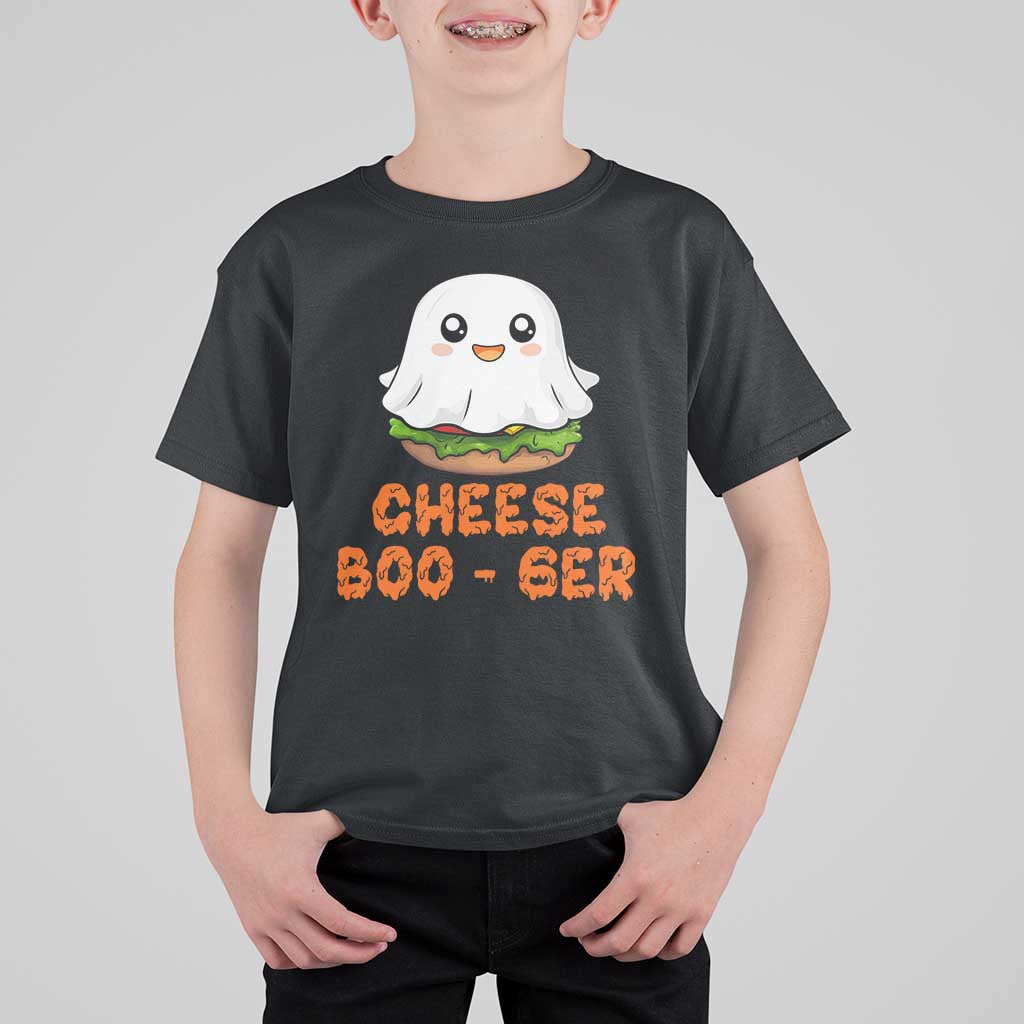 Funny Halloween T Shirt For Kid Cheese Boo-ger Cute Hamburger Ghost - Wonder Print Shop