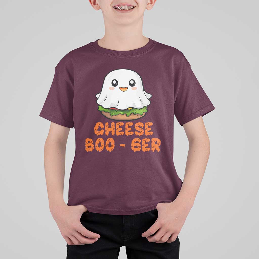 Funny Halloween T Shirt For Kid Cheese Boo-ger Cute Hamburger Ghost - Wonder Print Shop