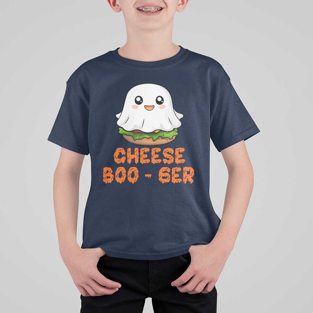 Funny Halloween T Shirt For Kid Cheese Boo-ger Cute Hamburger Ghost - Wonder Print Shop