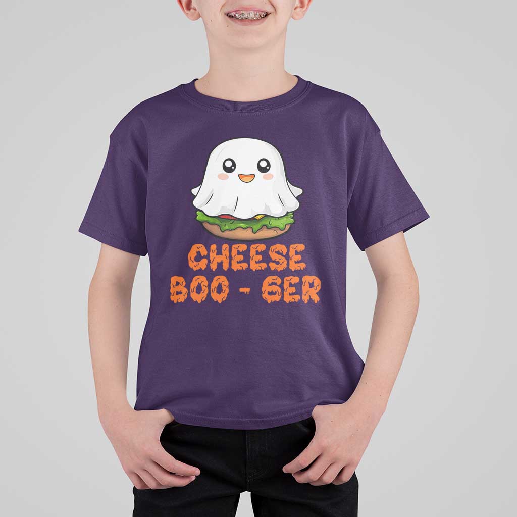 Funny Halloween T Shirt For Kid Cheese Boo-ger Cute Hamburger Ghost - Wonder Print Shop